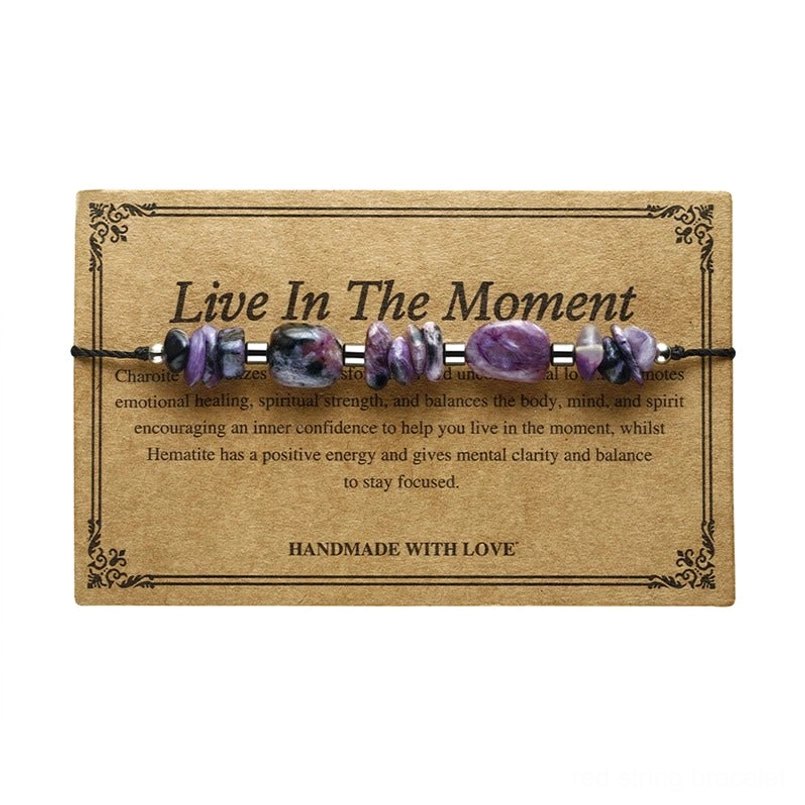 Premium quality healing stone bracelet featuring authentic charoite and hematite with adjustable fit