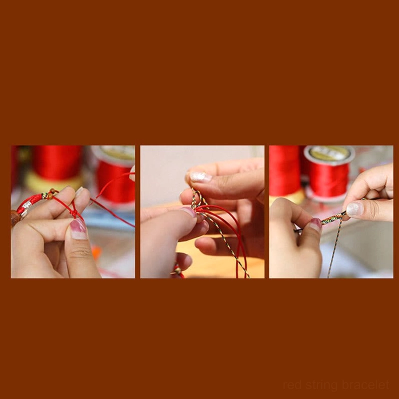 Prosperity luck jade red string bracelet minimalist aesthetic product shot