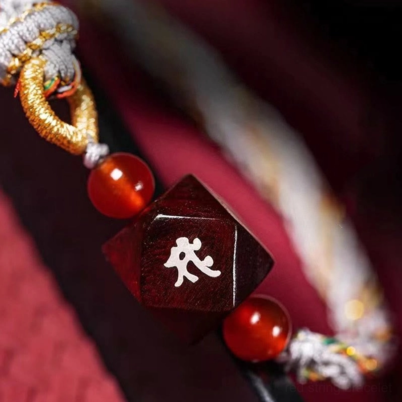 Natural Red Agate Bead Detail Of Natal Buddha Red String Bracelet