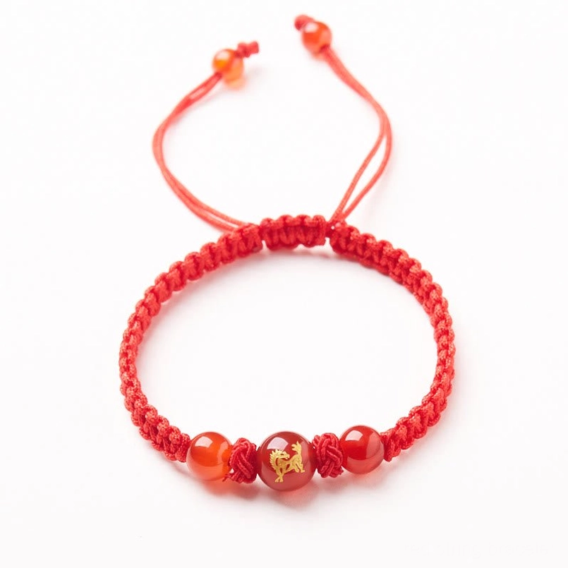 Red agate Chinese zodiac Horse bracelet for active and energetic spirits