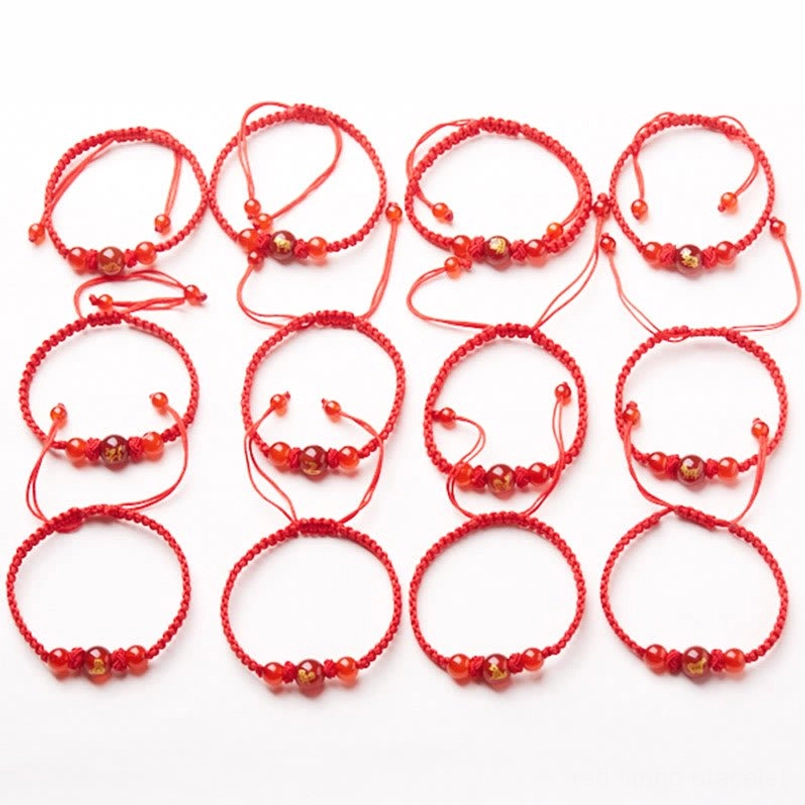 Red agate Chinese zodiac Snake bracelet for wisdom and enigmatic insight