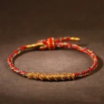 Red Rabbit Manjushri Bodhisattva red string bracelet top closeup