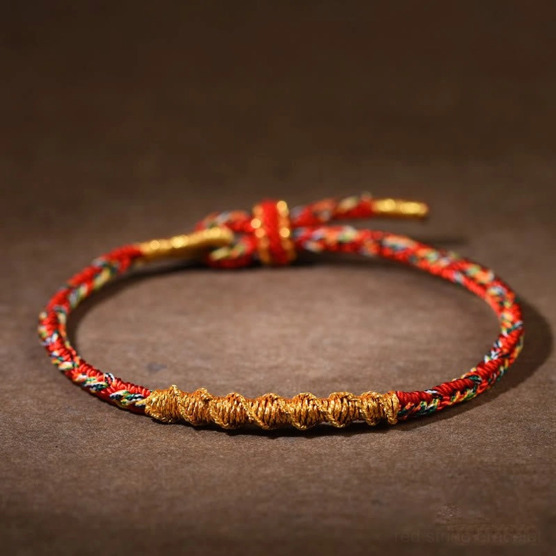 Red Rabbit Manjushri Bodhisattva red string bracelet top closeup