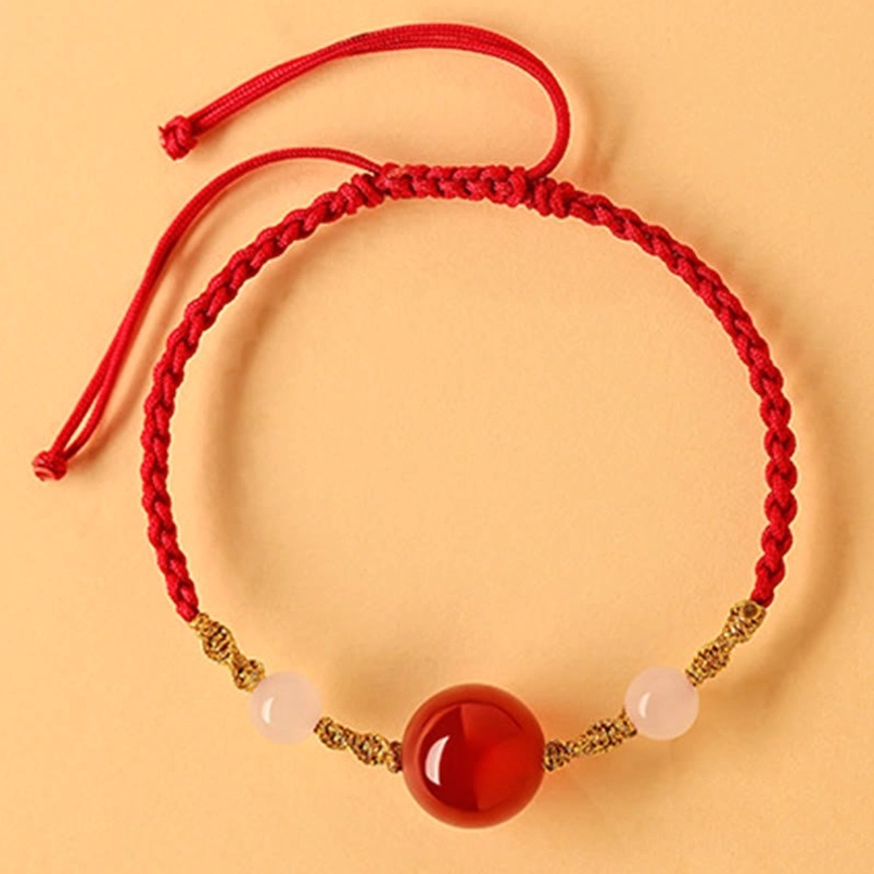 Red rope red agate bracelet, clarity and confidence natural stone charm
