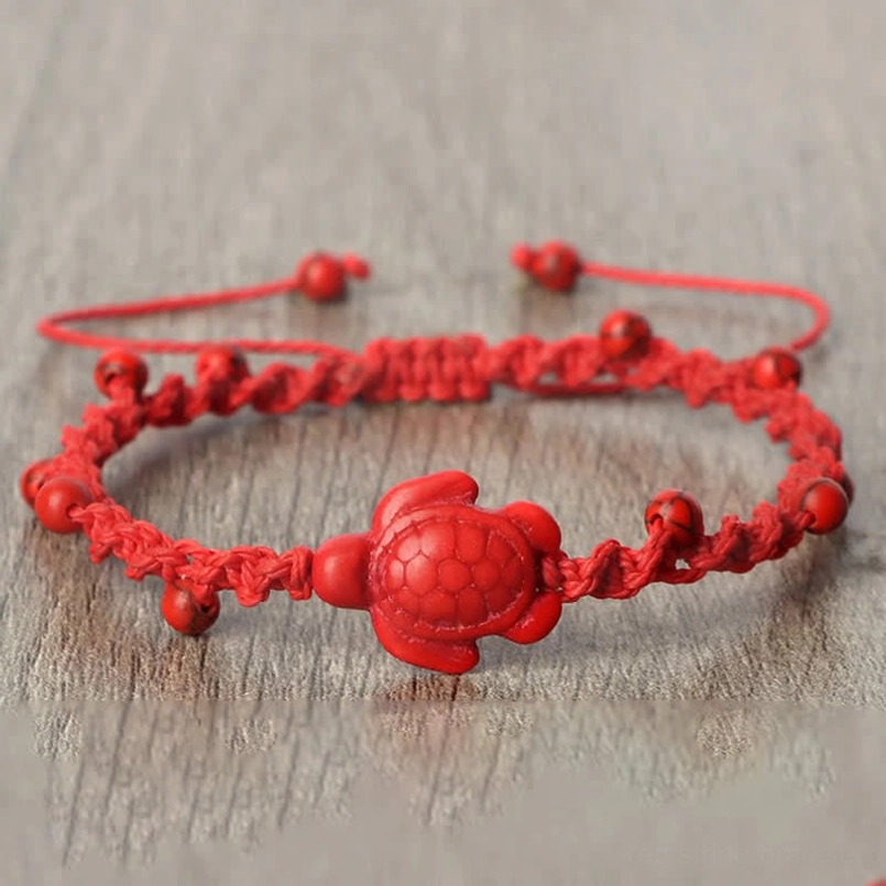 Red rope turtle bracelet for spiritual protection and good luck