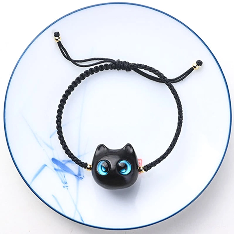 Small leaf red sandalwood cat bracelet keep away evil spirits protection