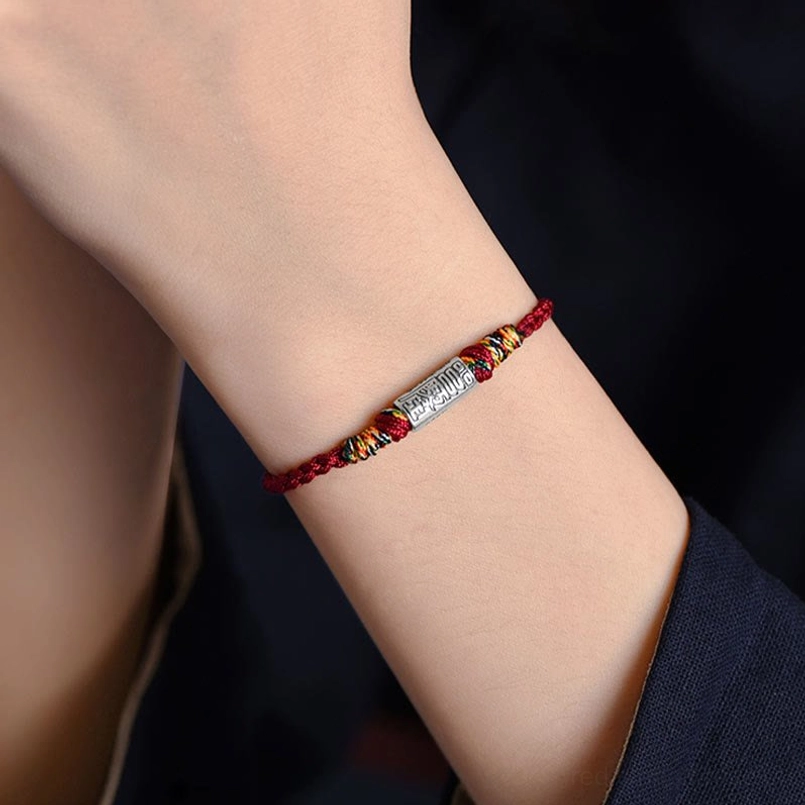 Everything goes well red string anklet with sterling silver charm wearable option