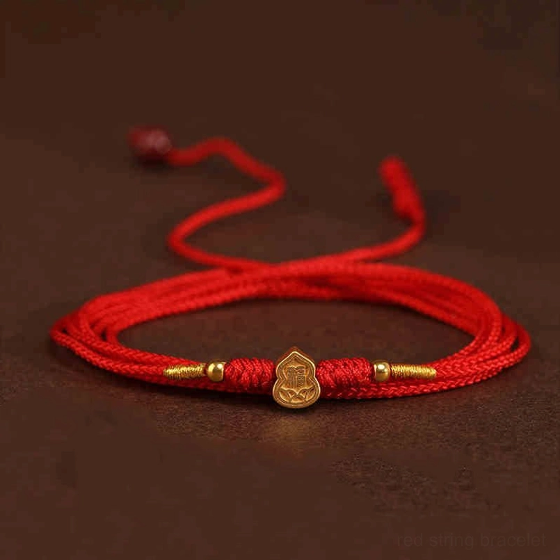 Red string belly chain with multiple zodiac charm options displayed together for comparison
