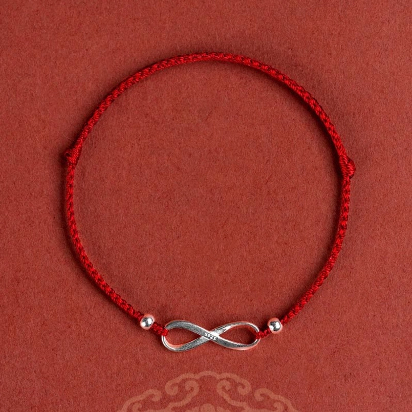 Red string bracelet adjustable endless knot charm sizing guide
