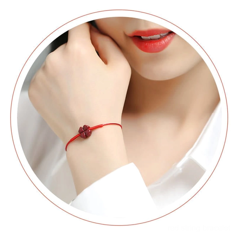 Full length red string blessing bracelet with adjustable knots