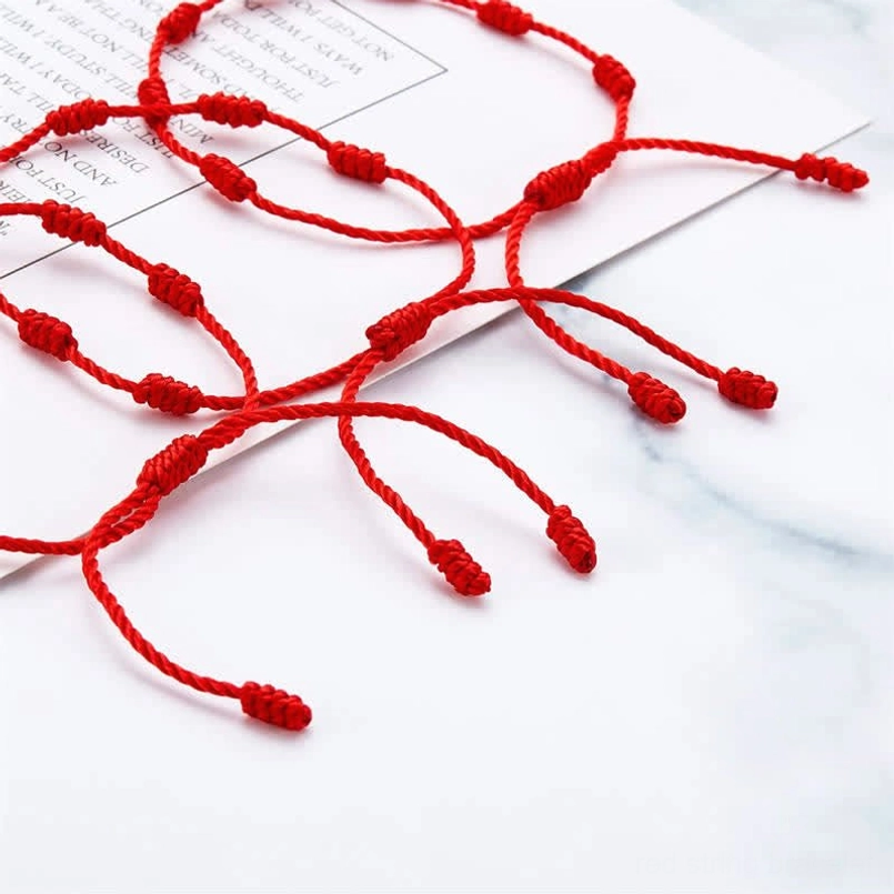 Bulk handcrafted red string bracelets with braided cord adjustable knots