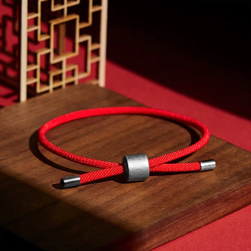 Red string bracelet couple pair display two matching bracelets