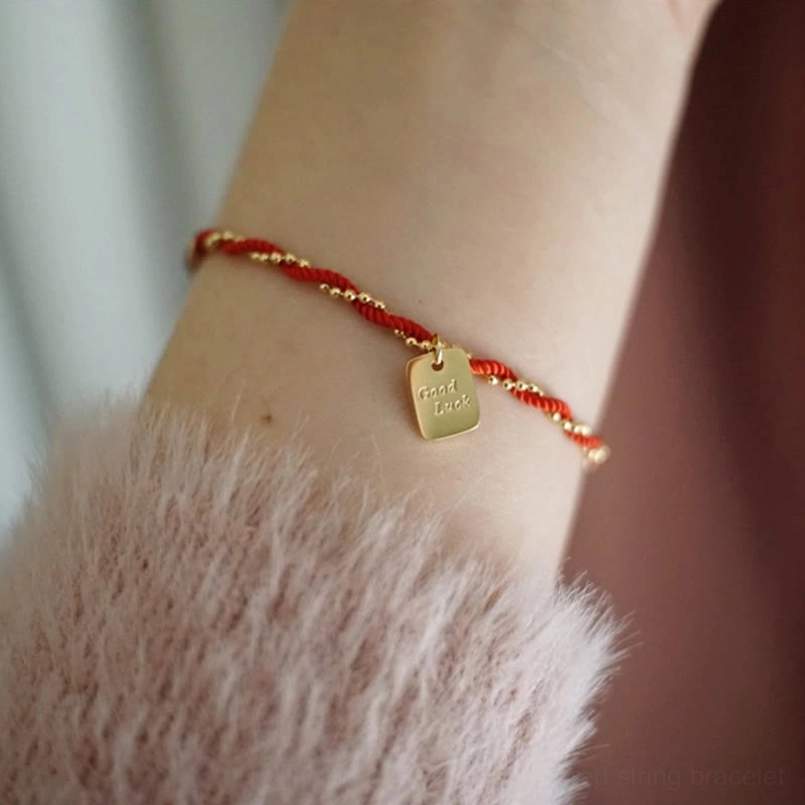 Good luck red string bracelet gift set presentation shot