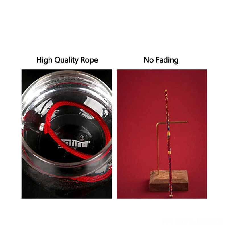 Premium durable red string bracelet fade-resistant material quality showcase