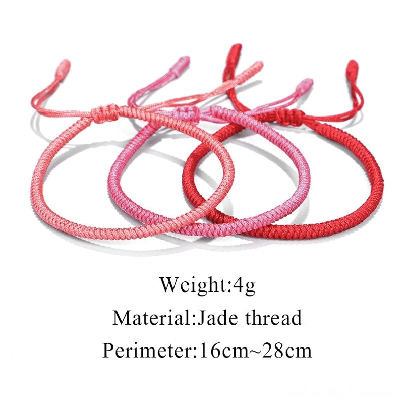 Red string bracelet size chart wrist measurement guide Tibetan protection amulet fit