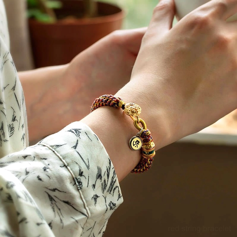 Red String Bracelet on Wrist - Chinese Zodiac Protection Worn
