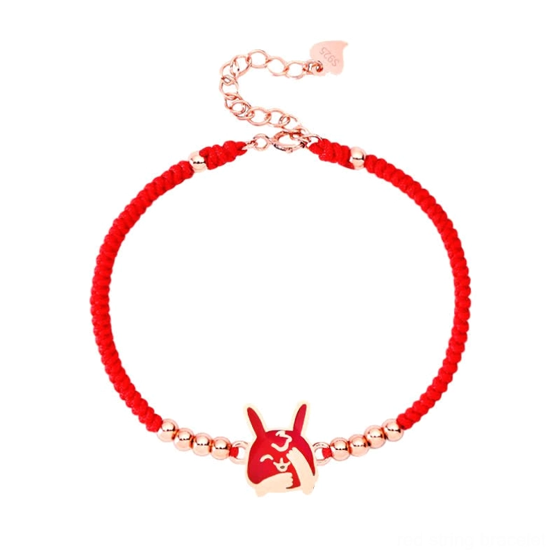 Red string bracelet set multiple zodiac charms layering styles sterling silver