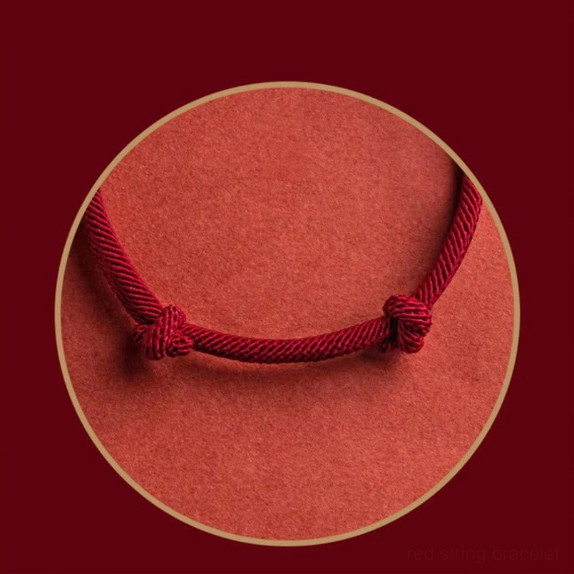 Red string fu character bracelet spiritual protection intention setting amulet