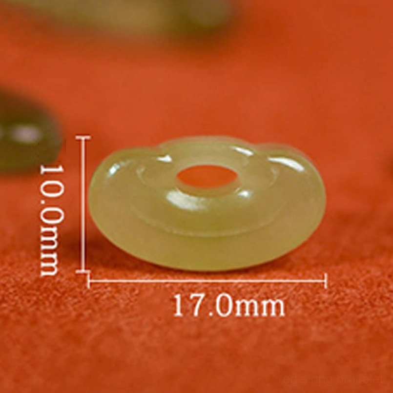 Red string jade pet collar with colored accents, blessed protection for beloved pets