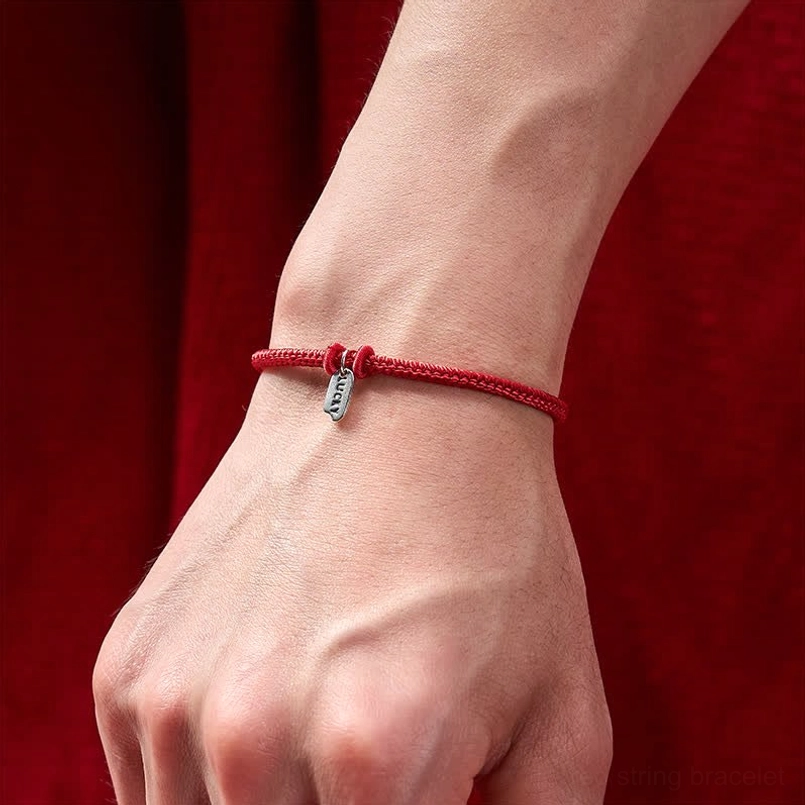 Handmade red string protection bracelet with lucky charm - spiritual talisman for fate and destiny