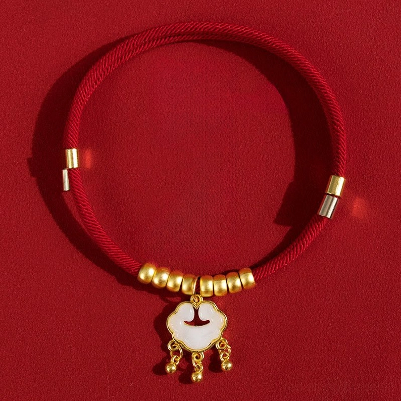 Red pet collar with glass pendant charm - clarity and purity blessed protection