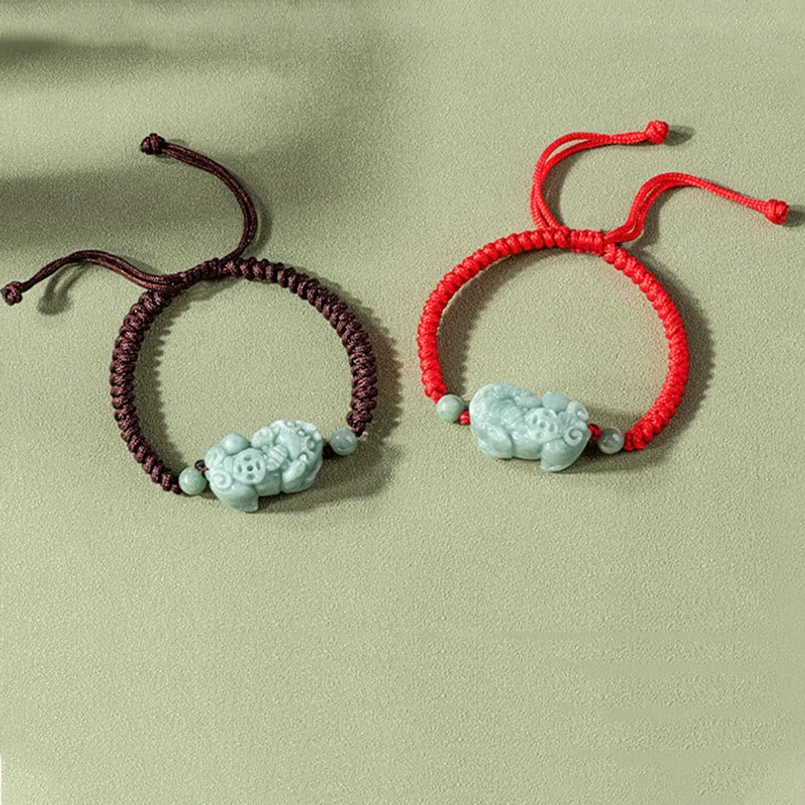 Red string Pixiu wealth bracelet for prosperity and spiritual protection