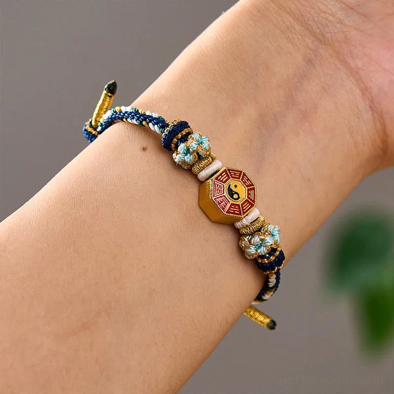 Red string protection Bagua bracelet eight trigrams yin-yang symbol