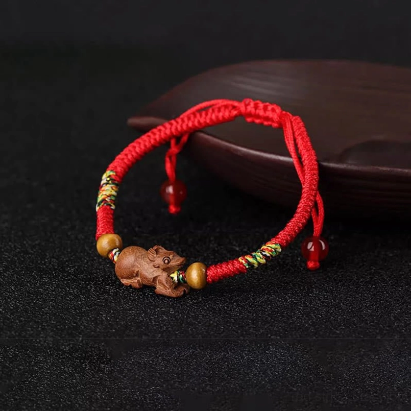 Red string protection bracelet zodiac lucky charm