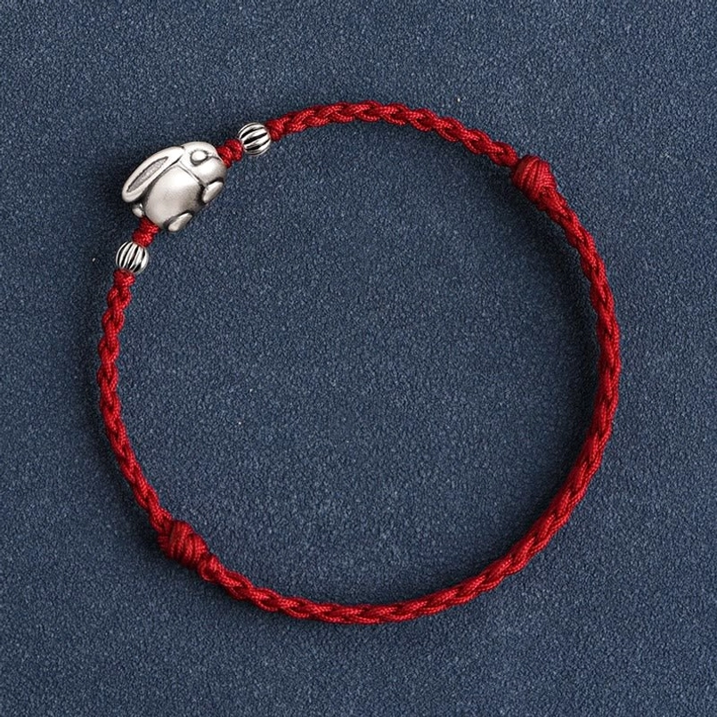 Red string rabbit anklet bracelet protection luck fortune symbol