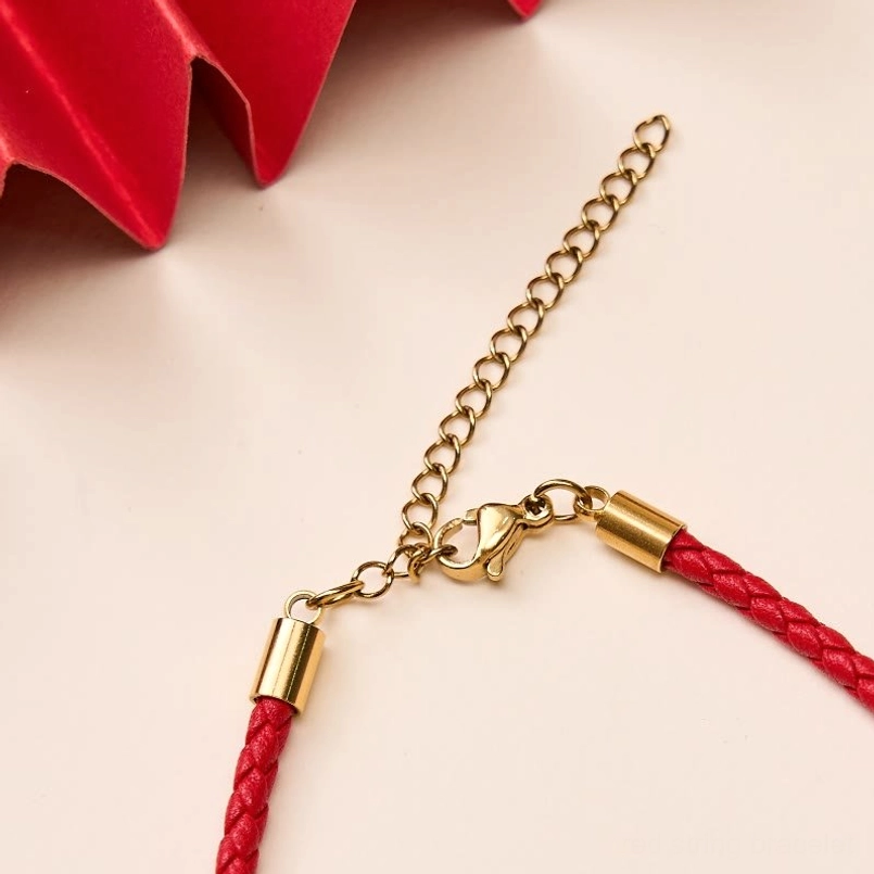 Red string titanium steel bracelet angel numbers protective spiritual jewelry