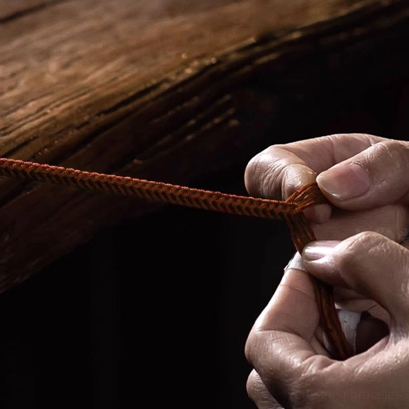 Five directions wealth gods red string bracelet lifestyle wearing shot