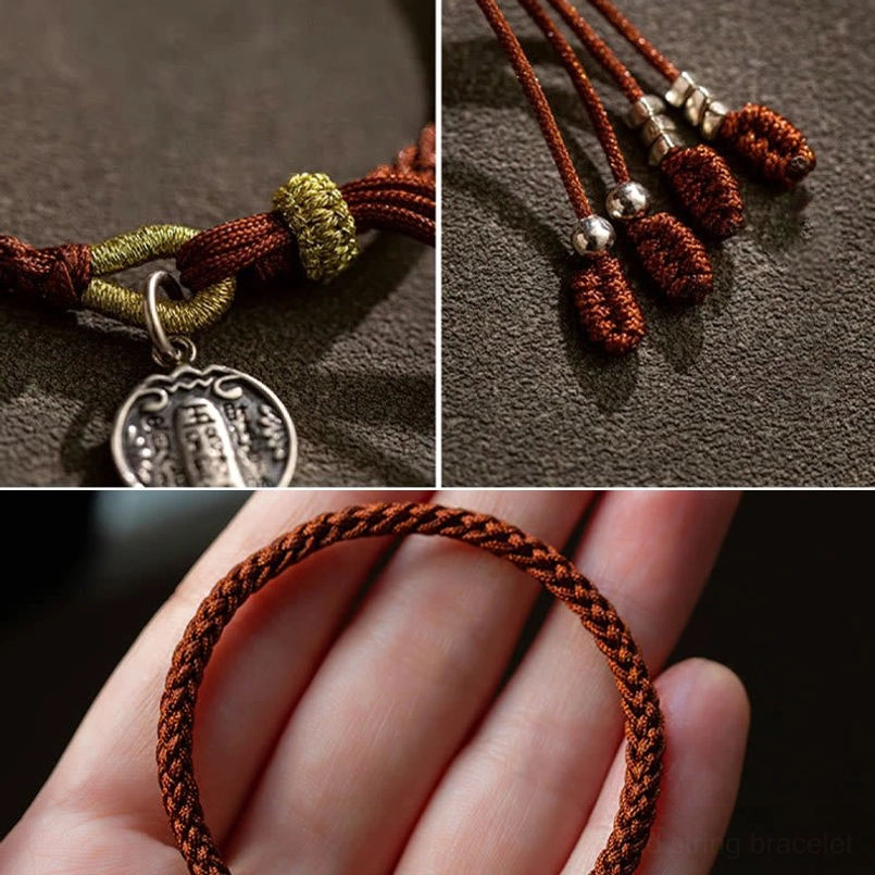 Five directions wealth gods red string bracelet product detail shot