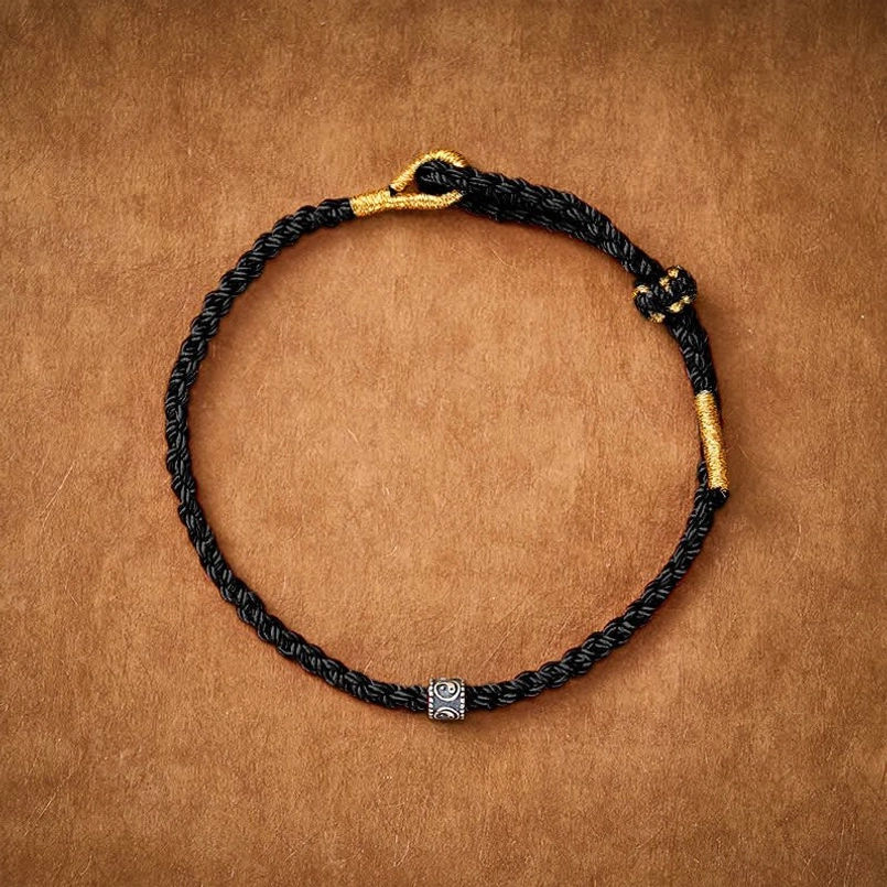 Red string balance bracelet Yin Yang symbol for protection and harmony