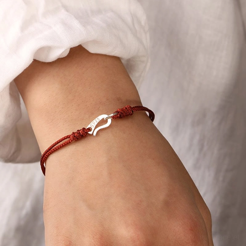 Red thread of fate bracelet 925 silver hook clasp meaningful gift