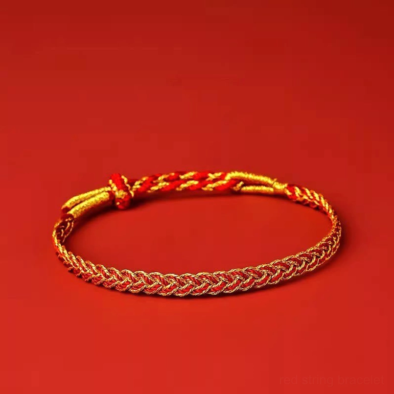 Red and yellow luck bracelet highlighting Tibetan Buddhist color symbolism and spiritual protection meaning