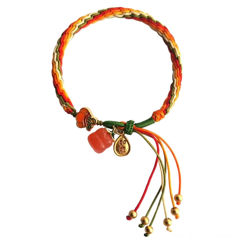 Persimmon red agate bracelet gift box packaging with spiritual meaning card