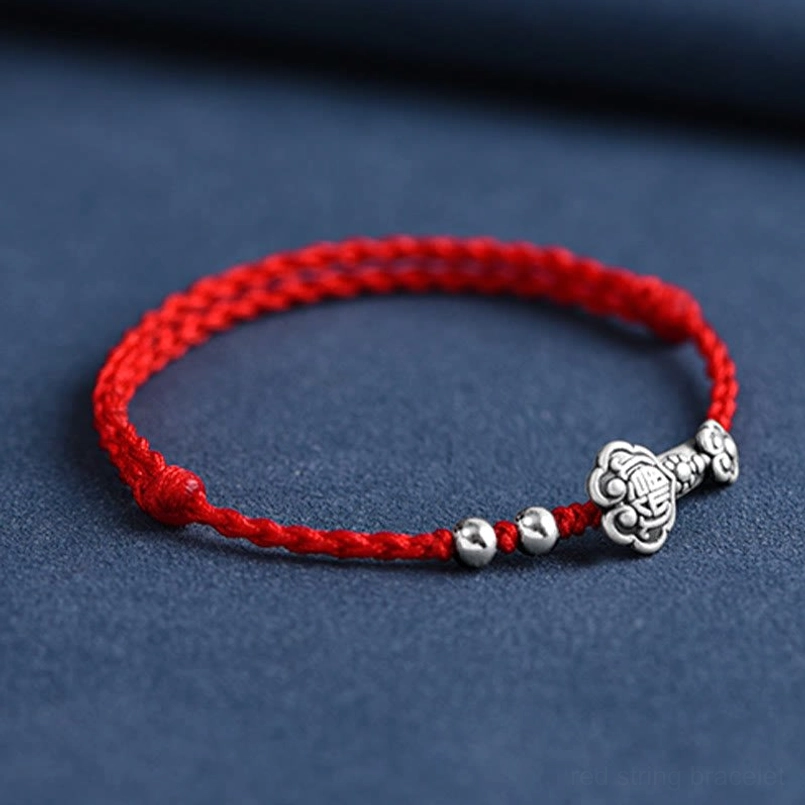 Ruyi Fu Red String Bracelet - Premium Sterling Silver Charm Bracelet