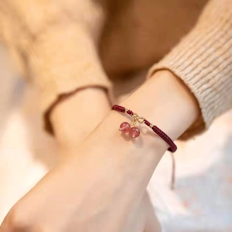 Sacred Red String Bracelet with Natural Stone Beads - Spiritual Talisman