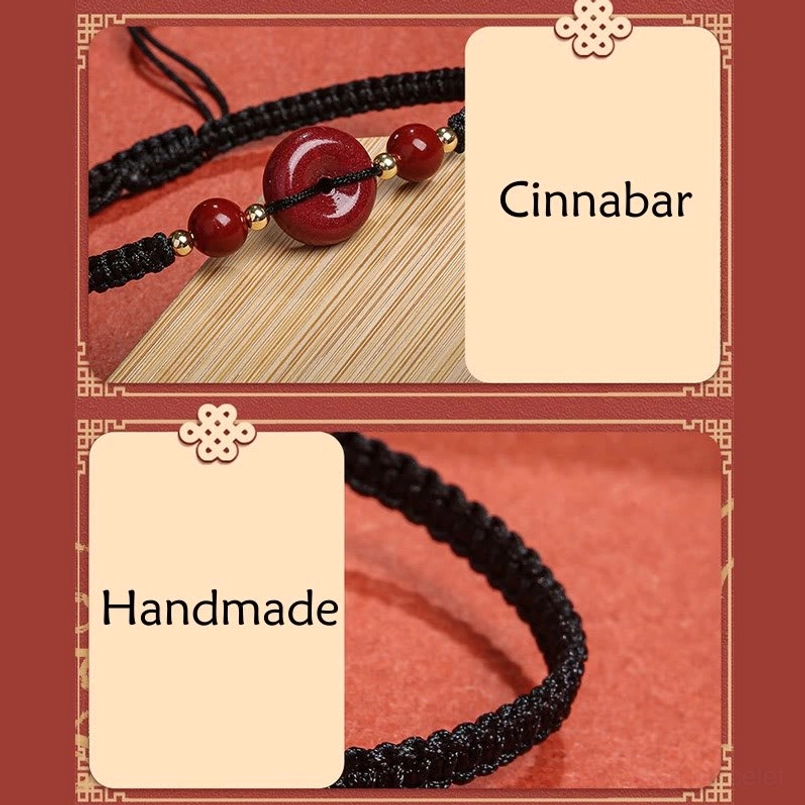 Spiritual cinnabar red string bracelet for protection and good fortune