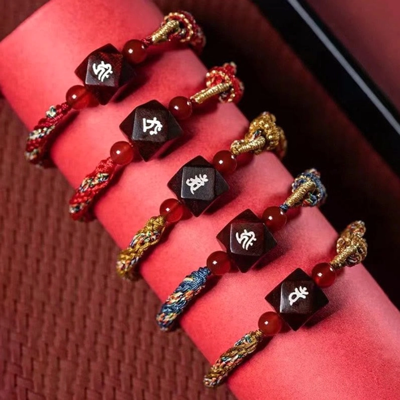 Spiritual Protection Amulet Red String Bracelet Close Up