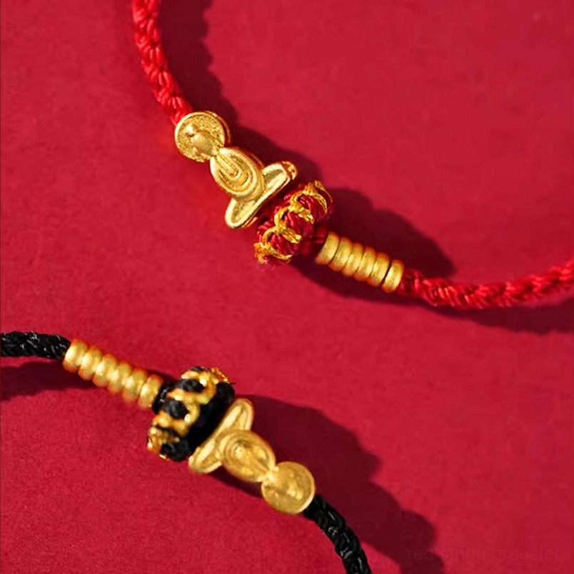 Red string fate and protection bracelet inspired by Buddhist and Eastern spiritual traditions