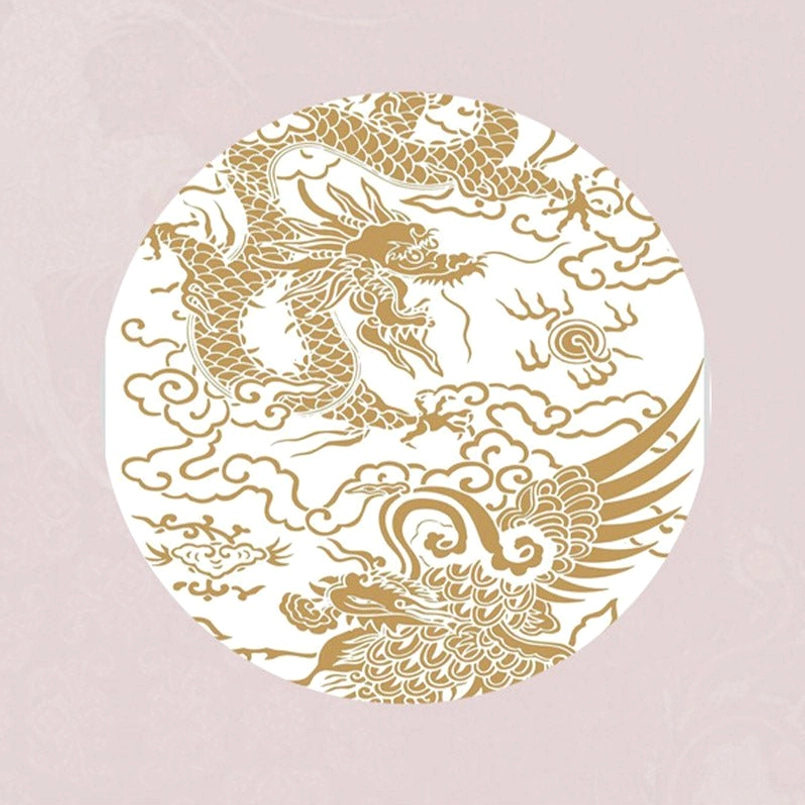 Sterling silver dragon phoenix peace buckle detail - carved charm close-up