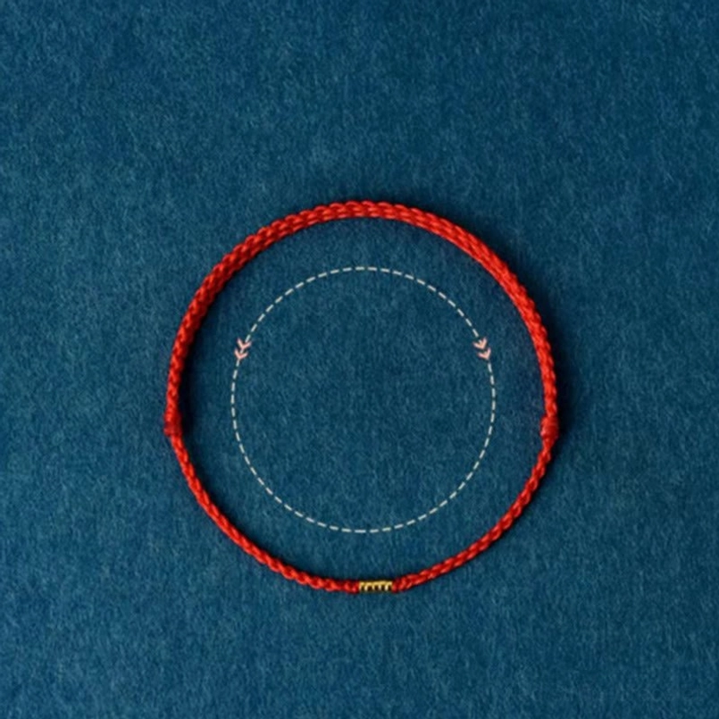 Sterling silver red string bracelet quality craftsmanship close-up