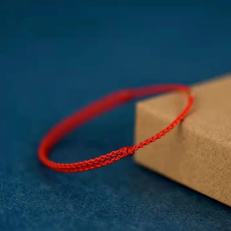 925 sterling silver red cord bracelet with fate intention detail
