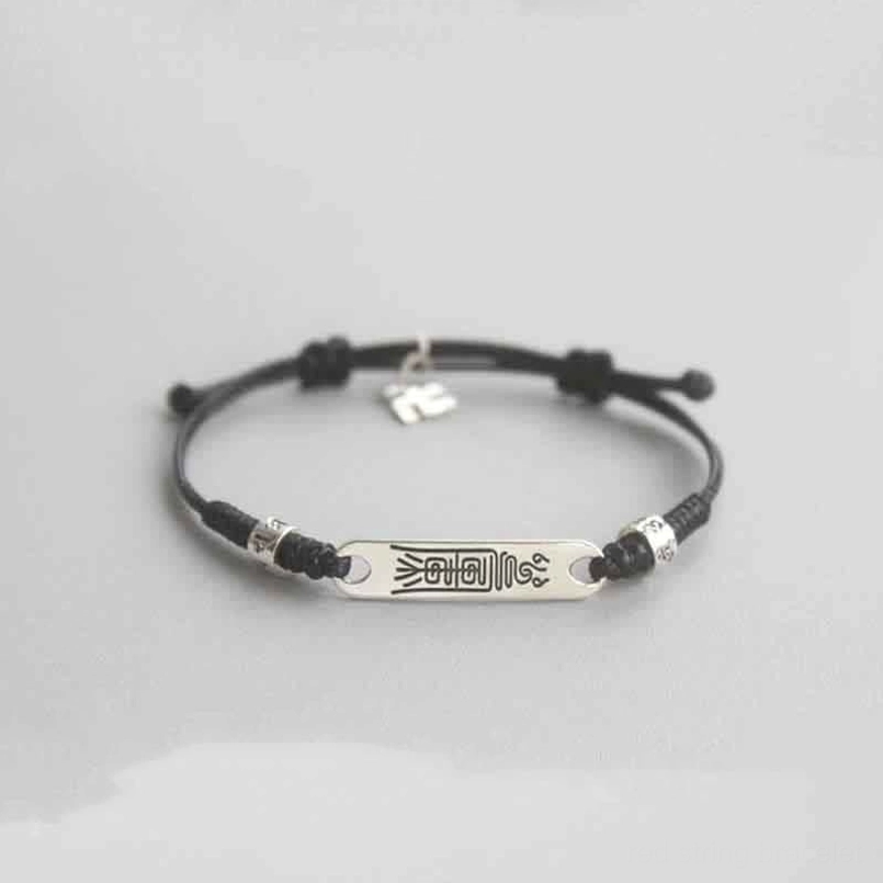 925 sterling silver red string protection bracelet close-up showing handcrafted quality
