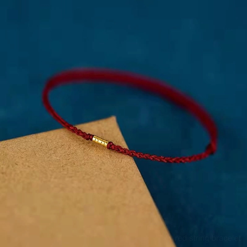 925 sterling silver red string protection bracelet product detail shot