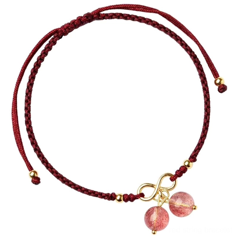 Natural Strawberry Quartz Amethyst Bracelet - Premium Quality Crystals