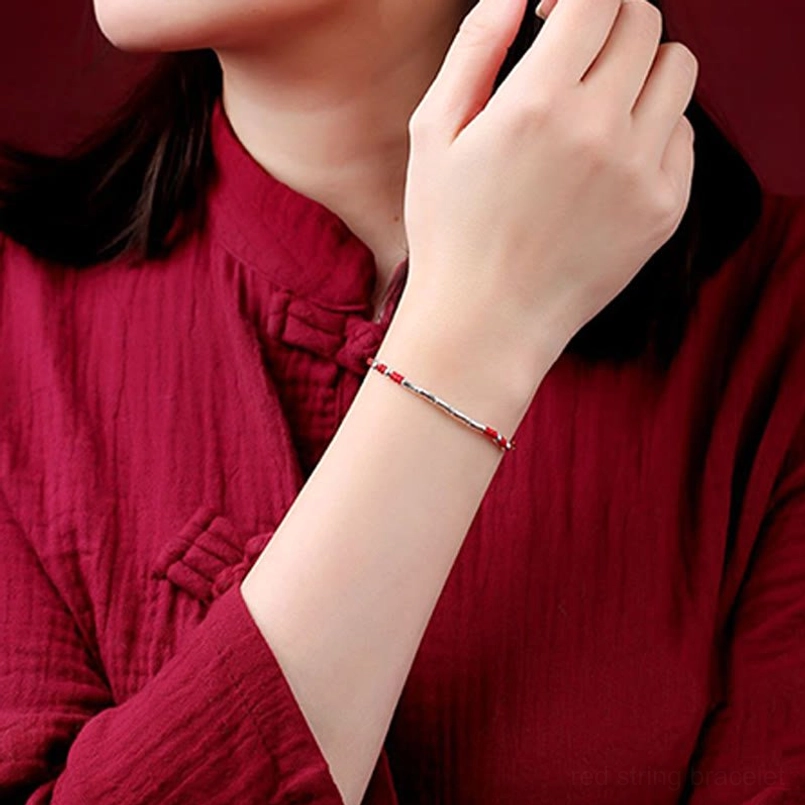 Close-up of Tibetan handmade protection bracelet on wrist showing fit and comfort for daily wear
