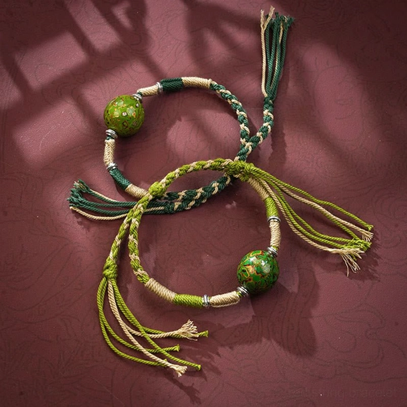 Tibetan blessing red string bracelet lacquer craft lucky charm for good luck
