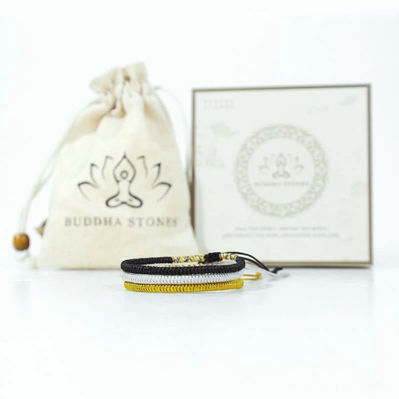 Tibetan amulet bracelet gift set with storage pouch linen bag and brand card packaging